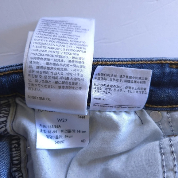 Levi's 711 Skinny Jeans Raw Hem Size 27 western, cowgirl - Picture 10 of 11